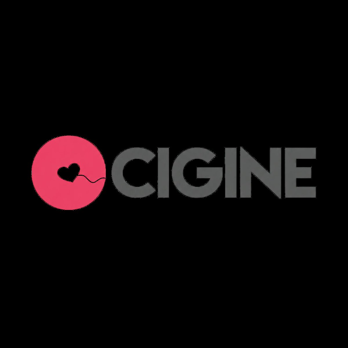 Cigine logo featuring a pink circle with a heart cutout next to gray text reading CIGINE