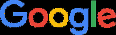 Google logo with blue, red, yellow, and green colored letters on black background